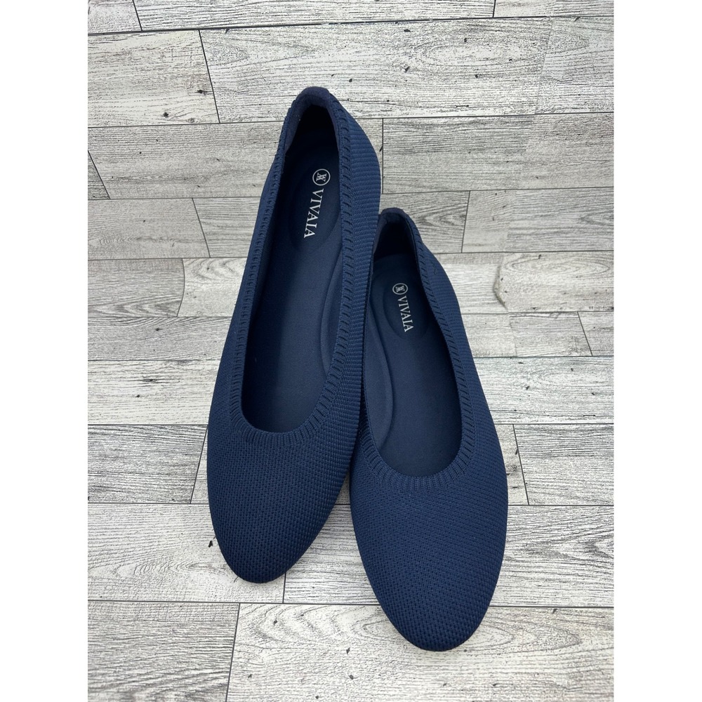 Vivaia Aria 5 Pointed Toe Navy Blue Knit Flats Women Size EU‎ 40 US 9
